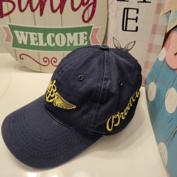 💙 Vintage Breitling Unisex Wear Cotton Adjustable Baseball Cap, Navy & Gold, OS - Picture 4 of 14